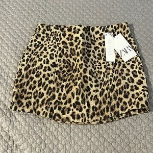 Zara Leopard Print Mini Skirt